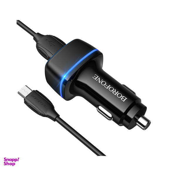 شارژر فندکی بروفون مدل BZ14 12W به همراه کابل تبدیل MICROUSB