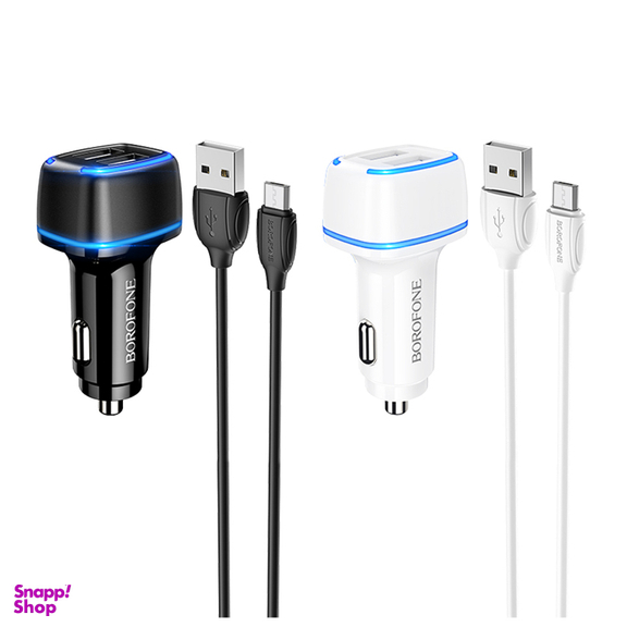 شارژر فندکی بروفون مدل BZ14 12W به همراه کابل تبدیل MICROUSB