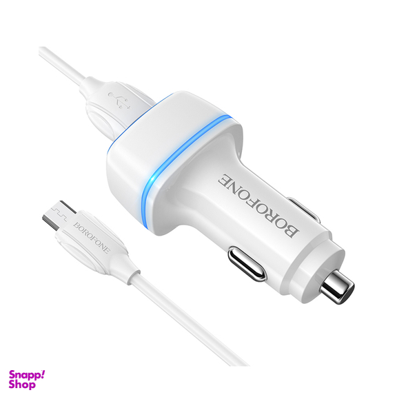 شارژر فندکی بروفون مدل BZ14 12W به همراه کابل تبدیل MICROUSB
