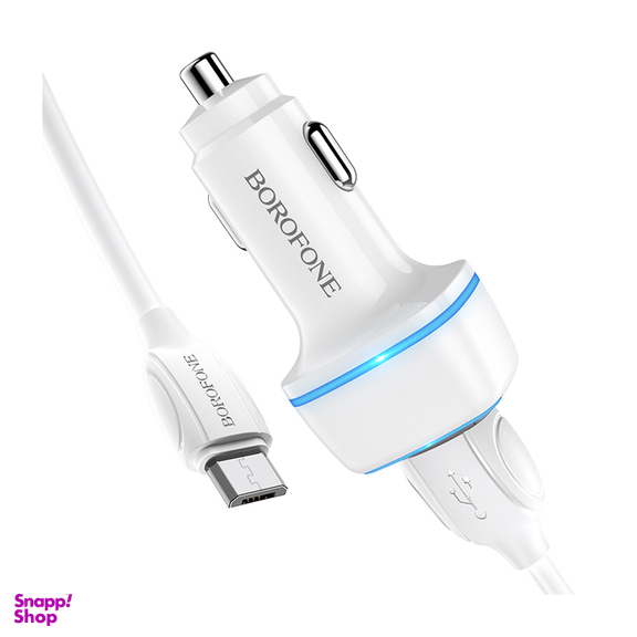 شارژر فندکی بروفون مدل BZ14 12W به همراه کابل تبدیل MICROUSB