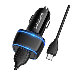 شارژر فندکی بروفون مدل BZ14 12W به همراه کابل تبدیل MICROUSB