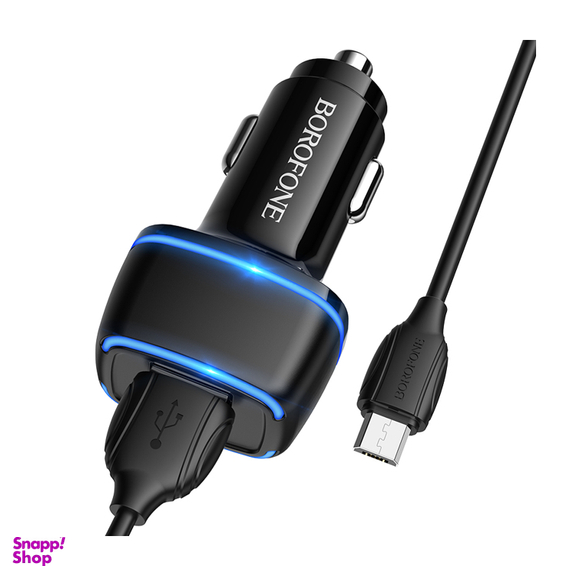 شارژر فندکی بروفون مدل BZ14 12W به همراه کابل تبدیل MICROUSB