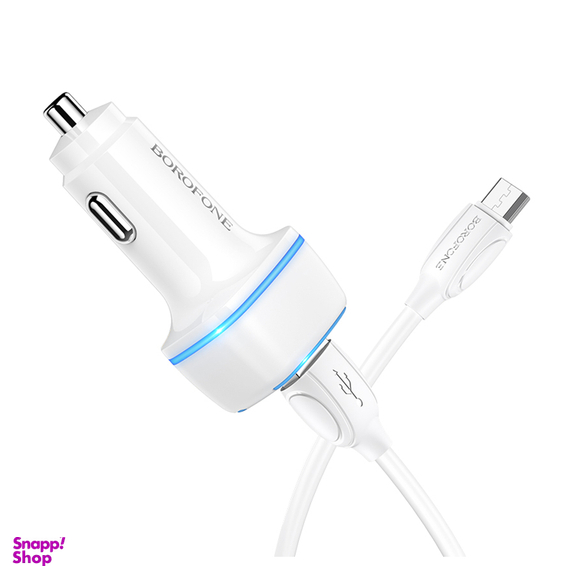 شارژر فندکی بروفون مدل BZ14 12W به همراه کابل تبدیل MICROUSB