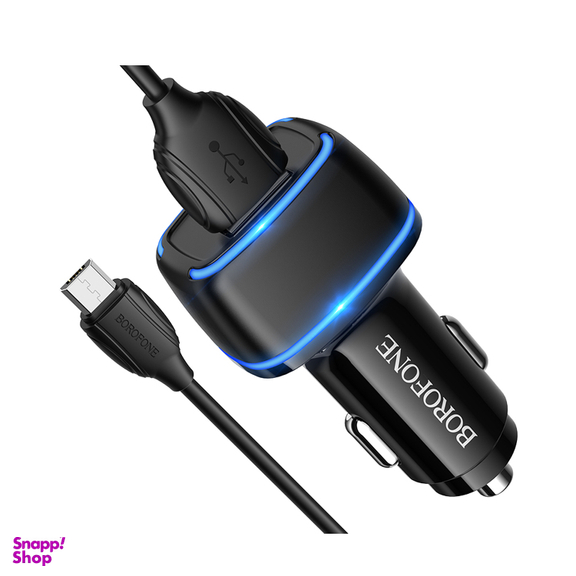 شارژر فندکی بروفون مدل BZ14 12W به همراه کابل تبدیل MICROUSB