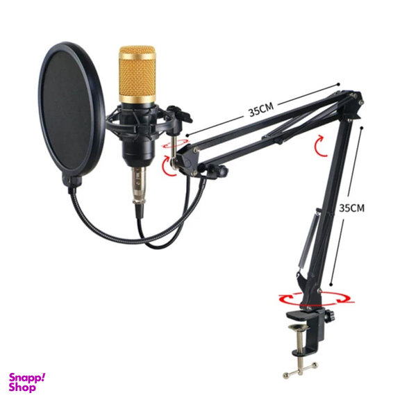 میکروفون استودیویی مدل Legendary Vocal به همراه پایه تلسکوپی و پاپ فیلتر و کارت صدا