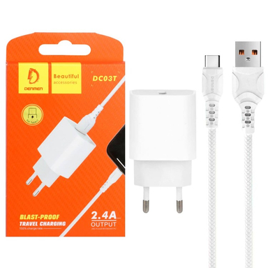 شارژر دیواری دنمن مدل DC03T به همراه کابل تبدیل usb-C