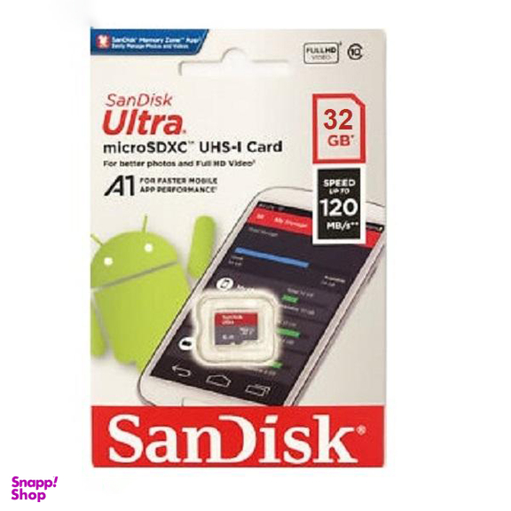 کارت حافظه microSDXC سن دیسک (Sandisk) مدل Ultra A1 کلاس 10 ظرفیت 32 گیگابایت