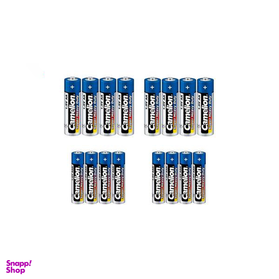 باتری قلمی و نیم قلمی کملیون مدل Super Heavy Duty بسته 16 عددی