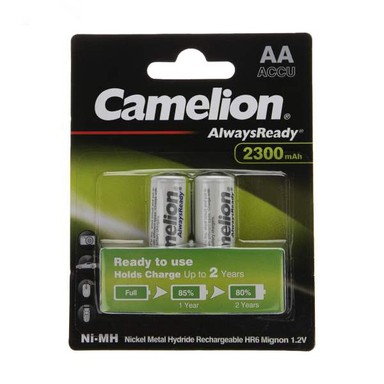 باتری قلمی قابل شارژ کملیون (Camelion) مدل Always Ready بسته 2 عددی