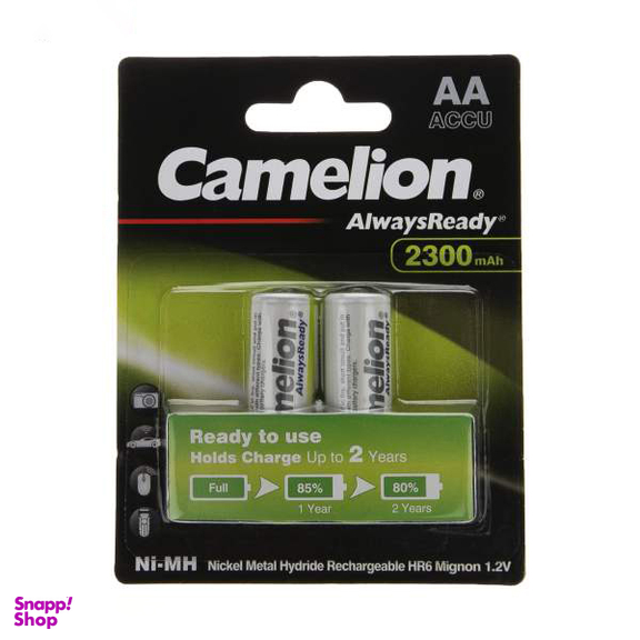باتری قلمی قابل شارژ کملیون (Camelion) مدل Always Ready بسته 2 عددی