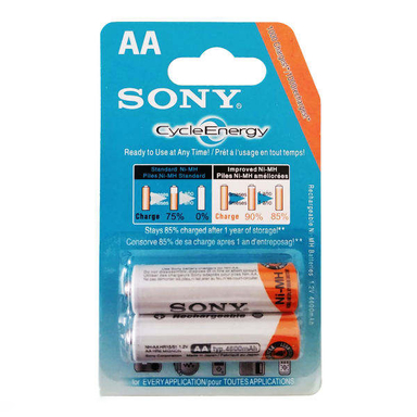 باتری قلمی قابل شارژ سونی (Sony) مدل Nh-Aa Hr15.51 ظرفیت 4600 میلی آمپر ساعت بسته 2 عددی