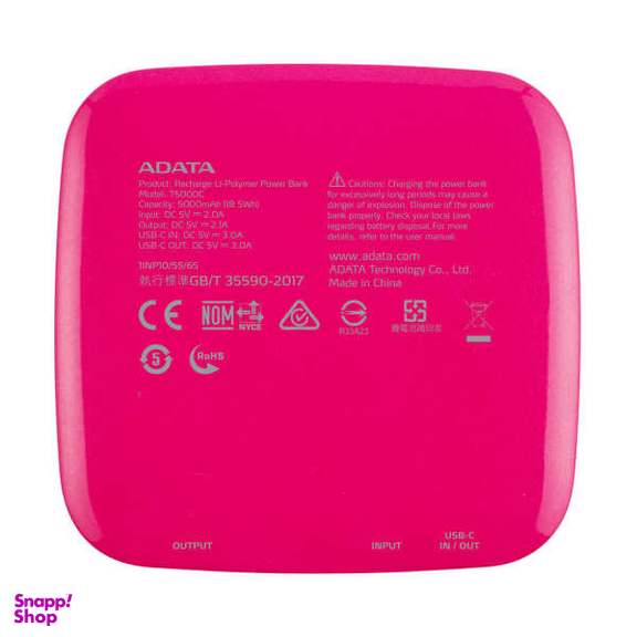 شارژر همراه ای دیتا (Adata) مدل T5000C ظرفیت 5000 میلی آمپر ساعت