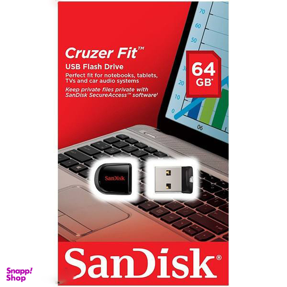 فلش مموری سن دیسک (Sandisk) مدل Cruzer Fit Cz33 ظرفیت 64 گیگا بایت