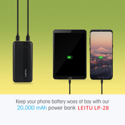 شارژر همراه لیتو (Leitu) مدل Lp-28 ظرفیت 20000 میلی‌آمپر ساعت