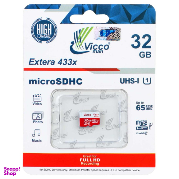 کارت حافظه microSDHC ویکومن مدل 433X کلاس 10 استاندارد ظرفیت 32 گیگابایت