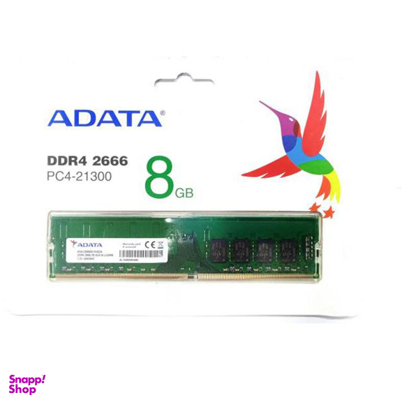رم کامپیوتر DDR4 تک کاناله 2666 مگاهرتز CL19 ای دیتا (Adata) مدل PC4.21300 ظرفیت 8 گیگابایت