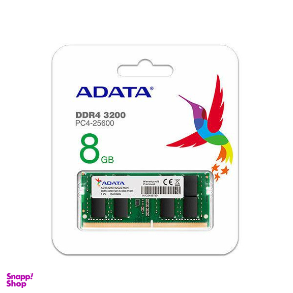 رم لپ تاپ DDR4 تک کاناله 3200 مگاهرتز CL22 ای دیتا (Adata) مدل Premier ظرفیت 8 گیگابایت