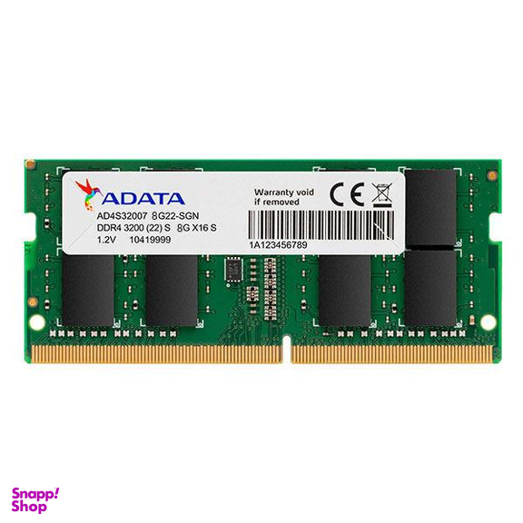 رم لپ تاپ DDR4 تک کاناله 3200 مگاهرتز CL22 ای دیتا (Adata) مدل Premier ظرفیت 8 گیگابایت