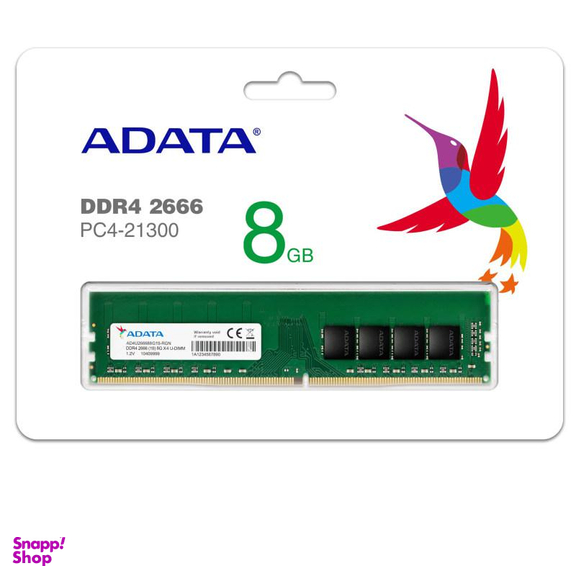 رم دسکتاپ DDR4 تک کاناله 2666 مگاهرتز CL19 ای دیتا (Adata) مدل AD4U266688G19-BGN ظرفیت 8 گیگابایت