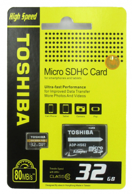 کارت حافظه‌ microSD توشیبا مدل Ultra fast کلاس 10 سرعت 80MBps ظرفیت 32 گیگابایت به همراه آداپتور SD