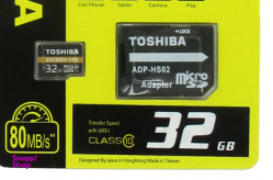 کارت حافظه‌ microSD توشیبا مدل Ultra fast کلاس 10 سرعت 80MBps ظرفیت 32 گیگابایت به همراه آداپتور SD