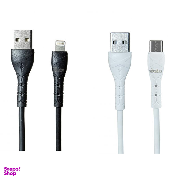 کابل تبدیل USB به لایتنینگ سیبراتون (Sibraton) مدل S207i + کابل تبدیل USB به Type-C مدل S207c طول 1.1 متر مجموعه 2 عددی