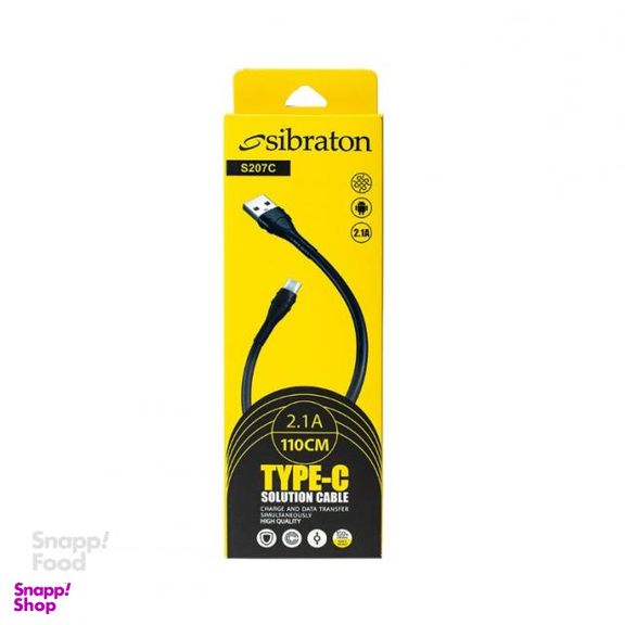 کابل تبدیل USB به لایتنینگ سیبراتون (Sibraton) مدل S207i + کابل تبدیل USB به Type-C مدل S207c طول 1.1 متر مجموعه 2 عددی