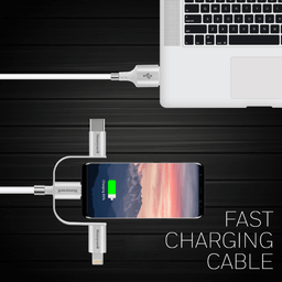 کابل تبدیل USB به MicroUSB/ لایتنینگ/Type-C هانیول مدل HC000041 طول 1٫2 متر