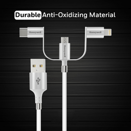 کابل تبدیل USB به MicroUSB/ لایتنینگ/Type-C هانیول مدل HC000041 طول 1٫2 متر