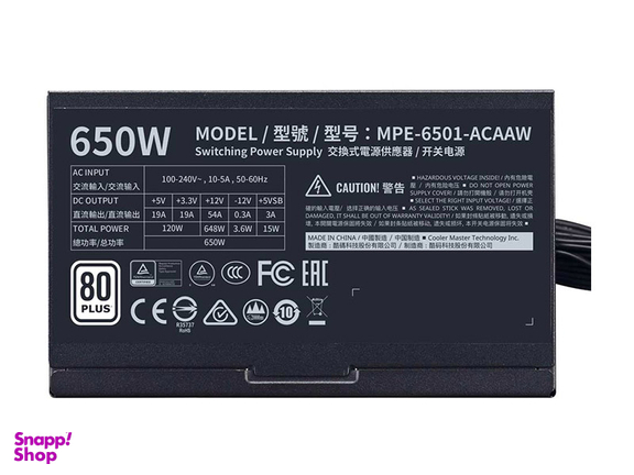 منبع تغذیه کامپیوتر کولر مستر (Cooler Master) مدل MWE 650W White
