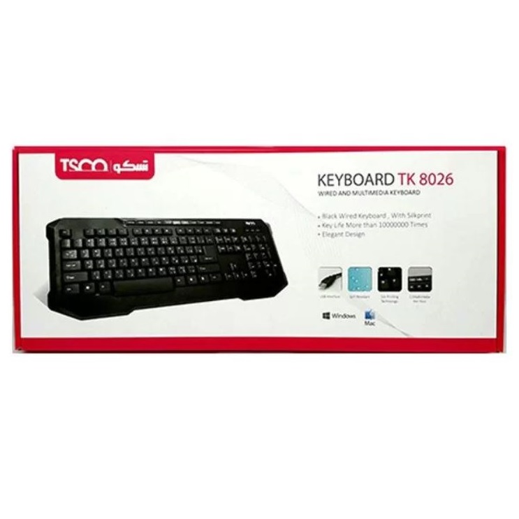 کیبورد تسکو (Tsco) مدل Tk 8026 با حروف فارسی