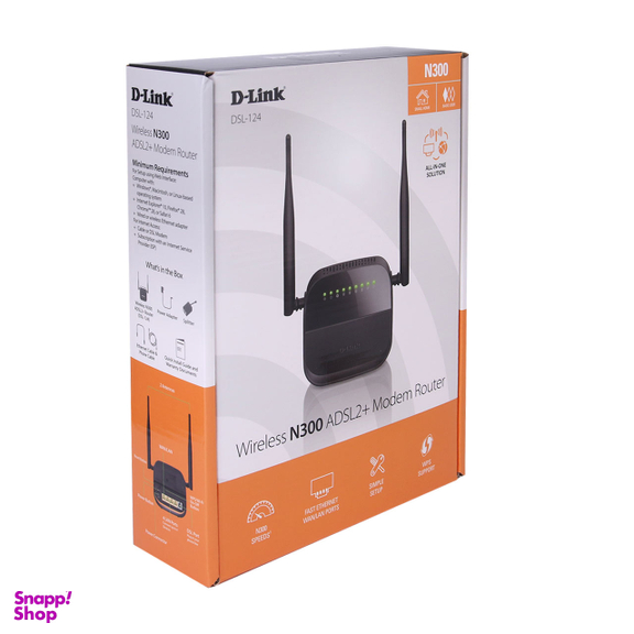 مودم روتر ADSL2 Plus بی سیم N300 دی لینک (D-Link) مدل Dsl-124 New