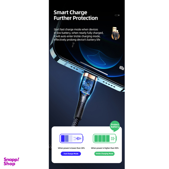 کابل تبدیل USB به لایتنینگ یوسمز (USAMS) مدل SJ487 U64 طول 1 متر