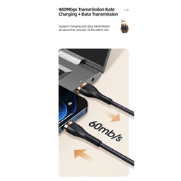 کابل تبدیل USB به لایتنینگ یوسمز (USAMS) مدل SJ487 U64 طول 1 متر