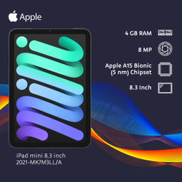 تبلت اپل (Apple) مدل iPad Mini 8.3 Inch 2021-Mk7M3Ll.A ظرفیت 64 گیگا بایت و 4 گیگا بایت رم