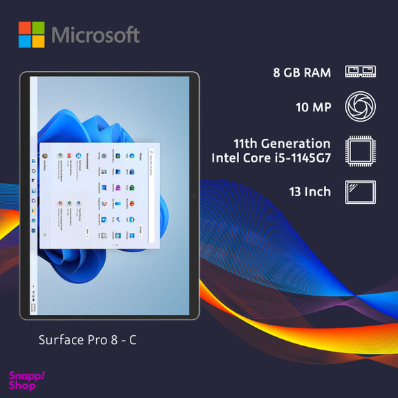 تبلت مایکروسافت (Microsoft) مدل Surface Pro 8-C ظرفیت 256 گیگا بایت