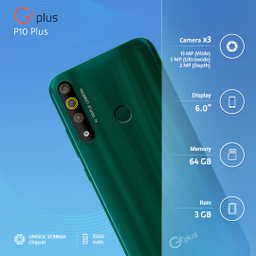 گوشی موبایل جی پلاس (G-Plus) مدل P10 Plus دو سیم کارت ظرفیت 64 گیگا بایت و رم 3 گیگا بایت