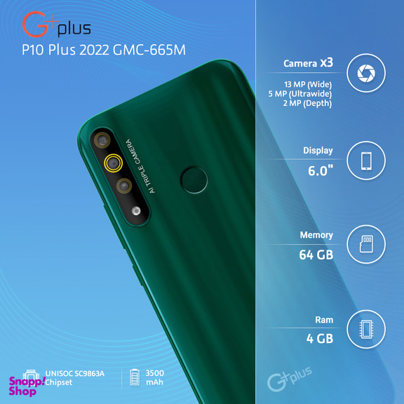گوشی موبایل جی پلاس (G-Plus) مدل P10 Plus GMC-665M دو سیم کارت ظرفیت 64 گیگا بایت و رم 4 گیگا بایت