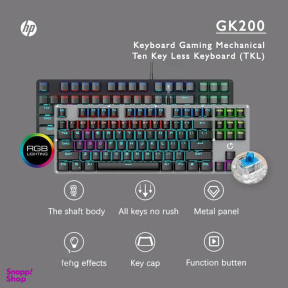 کیبورد مکانیکی گیمینگ اچ پی (Hp) مدل GK200