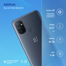 گوشی موبایل وان پلاس (Oneplus) مدل Nord N100 Be2013 دو سیم‌ کارت ظرفیت 64 گیگا بایت و رم 4 گیگا بایت