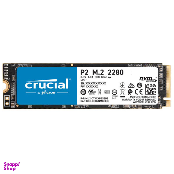 حافظه SSD اینترنال کروشیال (Crucial) مدل P2 M.2 NVME PCIE ظرفیت 500 گیگابایت