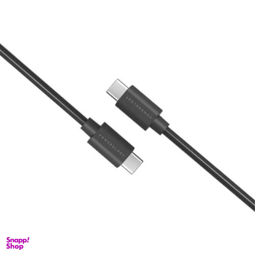 کابل شارژ دو سر تایپ سی پاورولوژی (Powerology) مدل Pccpdbk طول 1.2 متر