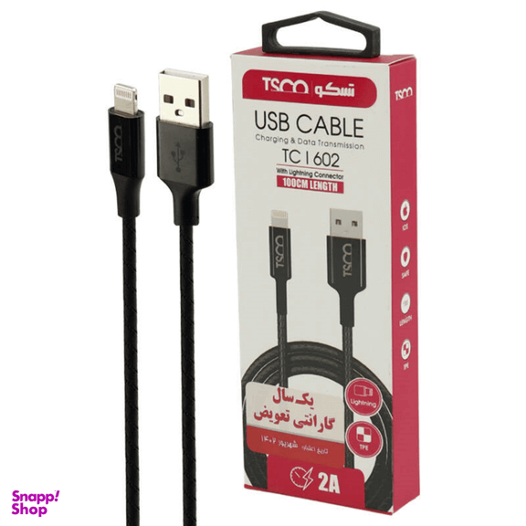 کابل تبدیل USB به Lightning تسکو مدل TC I602 طول 1 متر