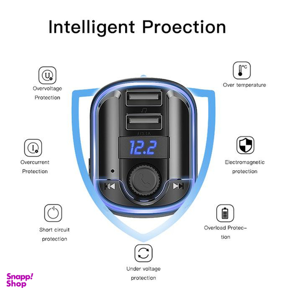 شارژر فندکی اف ام یسیدو (Yesido) مدل Y44 همراه FM Transmitter