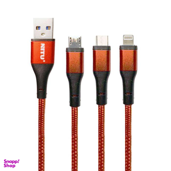 کابل 3سر 3in1 سوپر فست شارژ نیتو (Nitu) مدل NC124 طول 1.2 متر 3 آمپر