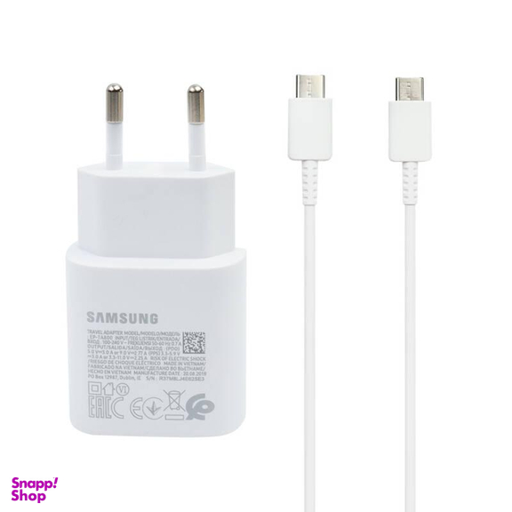 شارژر دیواری فست شارژ 2 پین سامسونگ مدل EP-TA800 3A PD 25W به همراه کابل تایپ سی