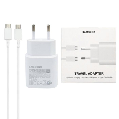 شارژر دیواری فست شارژ 2 پین سامسونگ مدل EP-TA800 3A PD 25W به همراه کابل تایپ سی