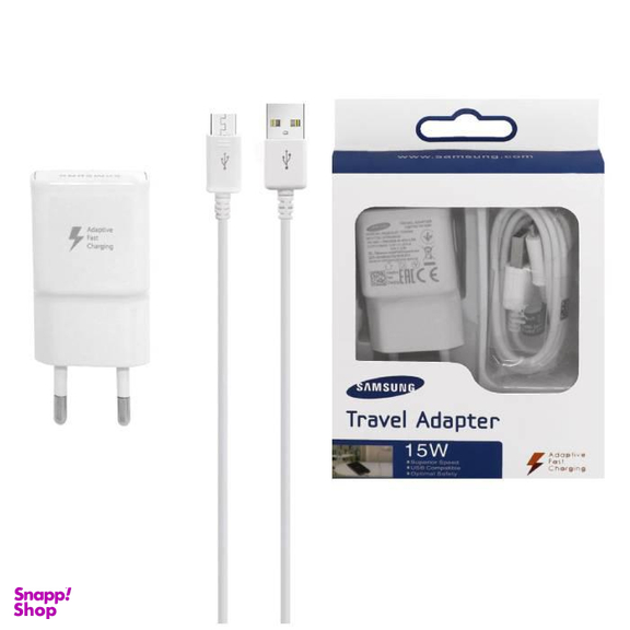 شارژر دیواری فست شارژ تک پورت سامسونگ مناسب S7 به همراه کابل شارژ Micro-USB