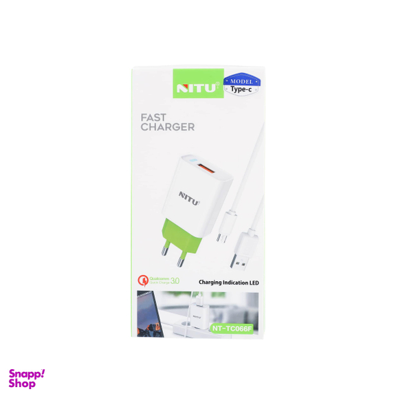 شارژر دیواری فست شارژ QC3.0 نیتو (Nitu) مدل NT-TC66F همراه با کابل MicroUsb
