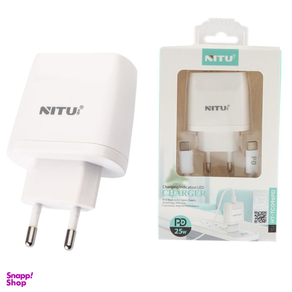شارژر دیواری فست شارژ QC3.0+PD نیتو مدل NT-TC96PD همراه با کابل Type-C